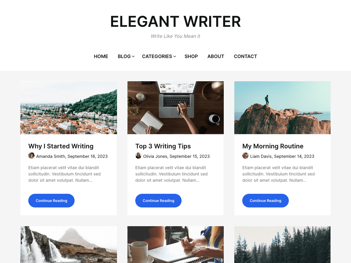 Elegant Writer theme screenshot