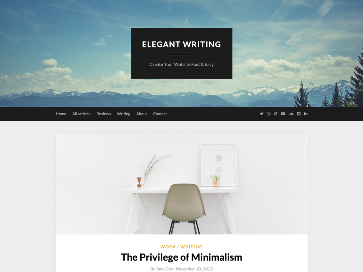 ElegantWriting theme screenshot