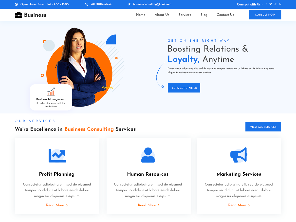 Elemento Business theme screenshot
