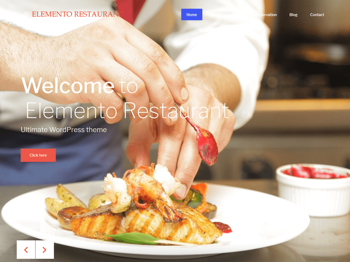 Elemento Restaurant theme screenshot