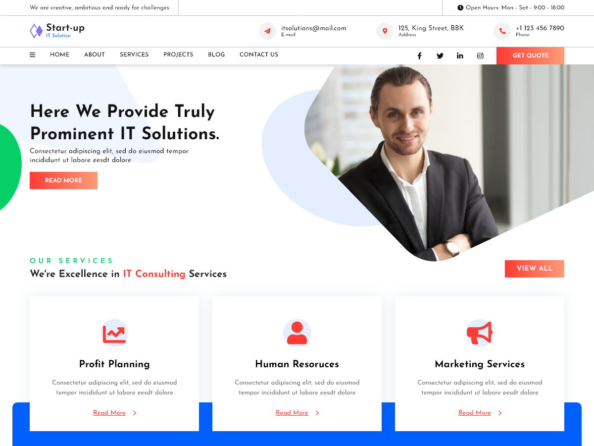 Elemento Startup theme screenshot