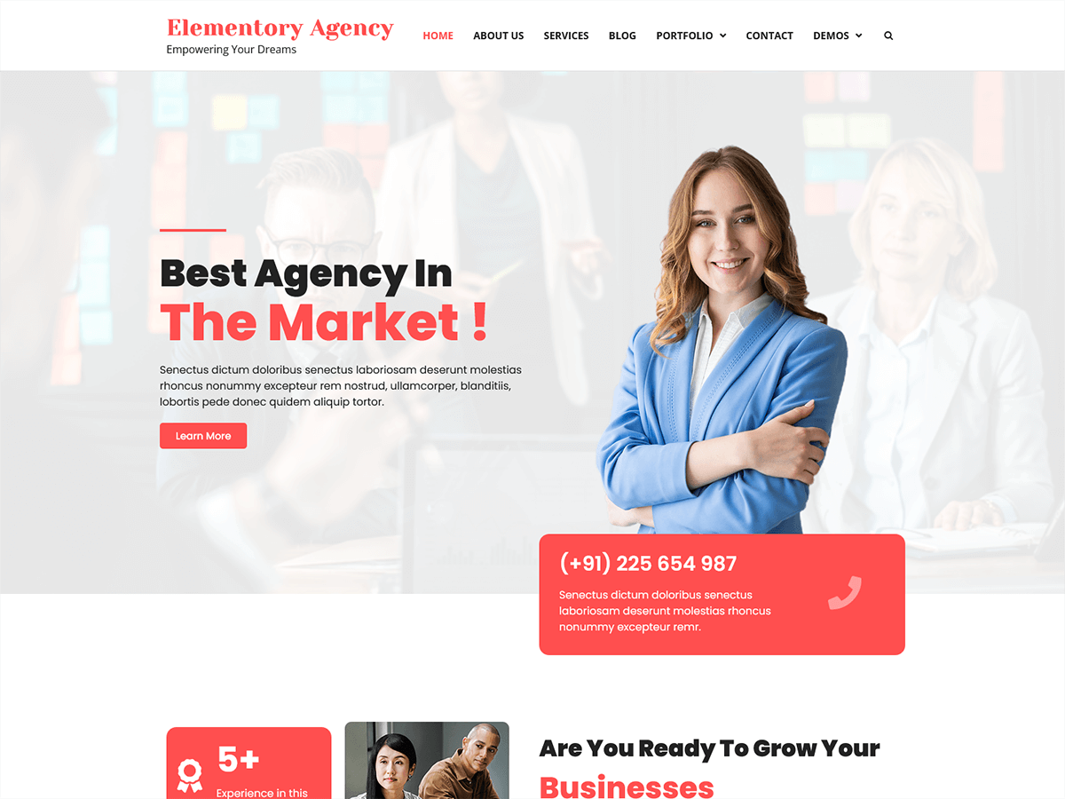Elementory Agency theme screenshot
