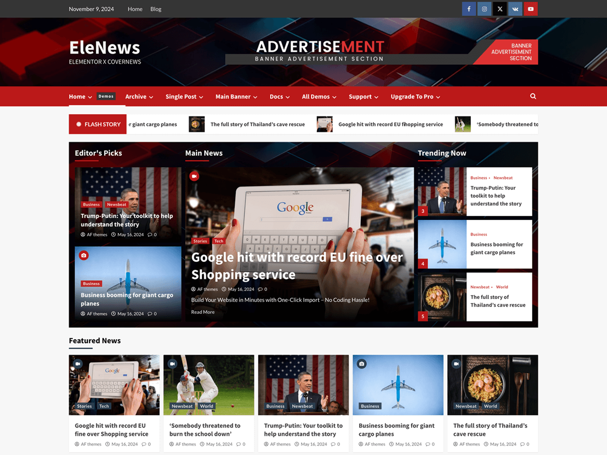 EleNews theme screenshot