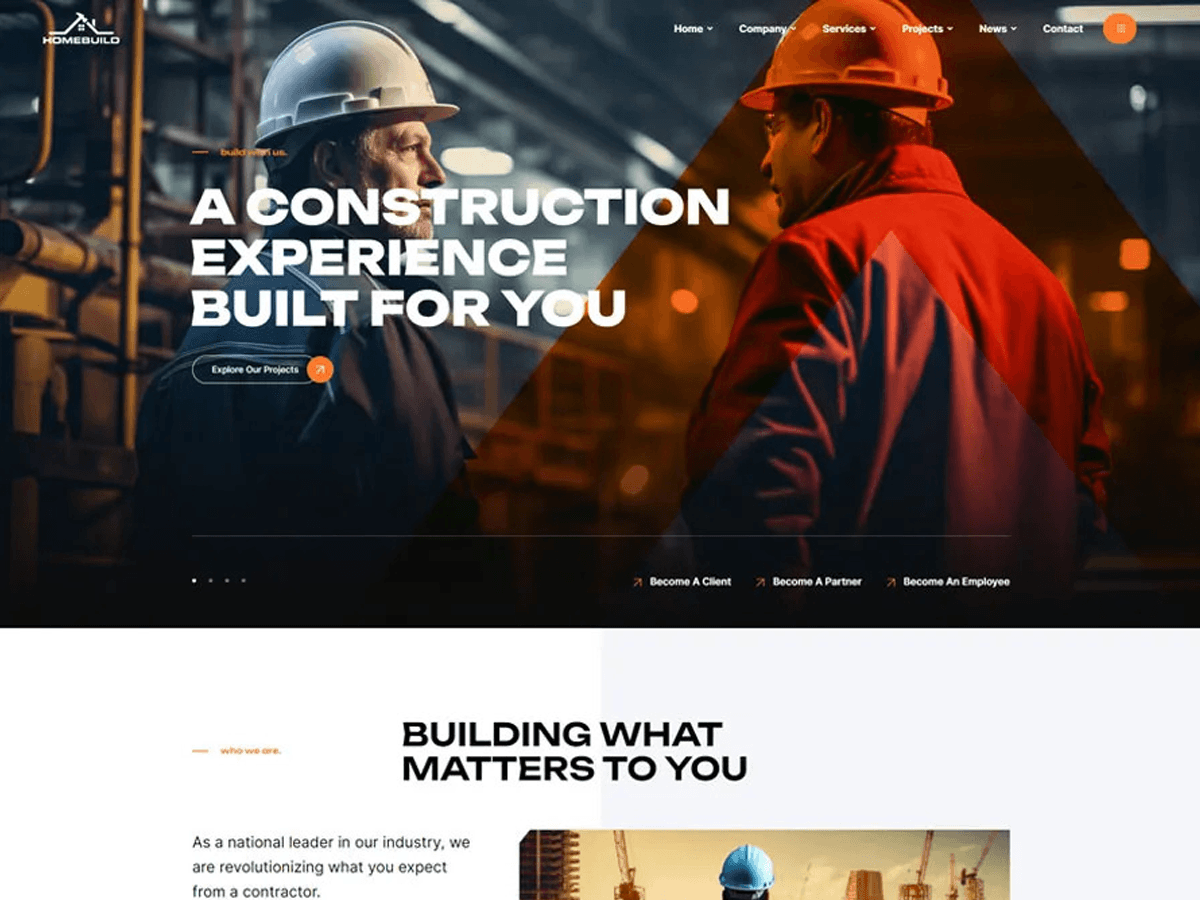 Elevate Construction theme screenshot