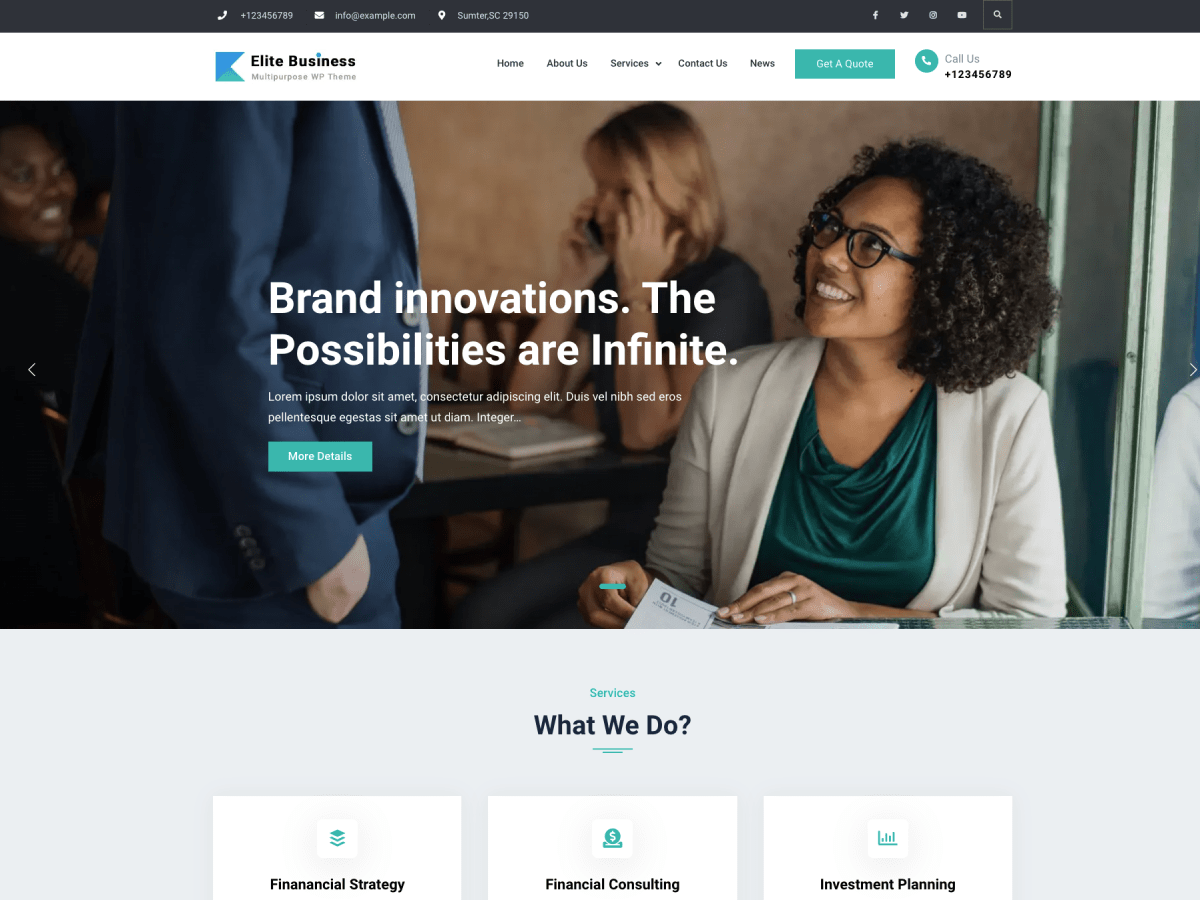 Elite Business Corporate theme screenshot