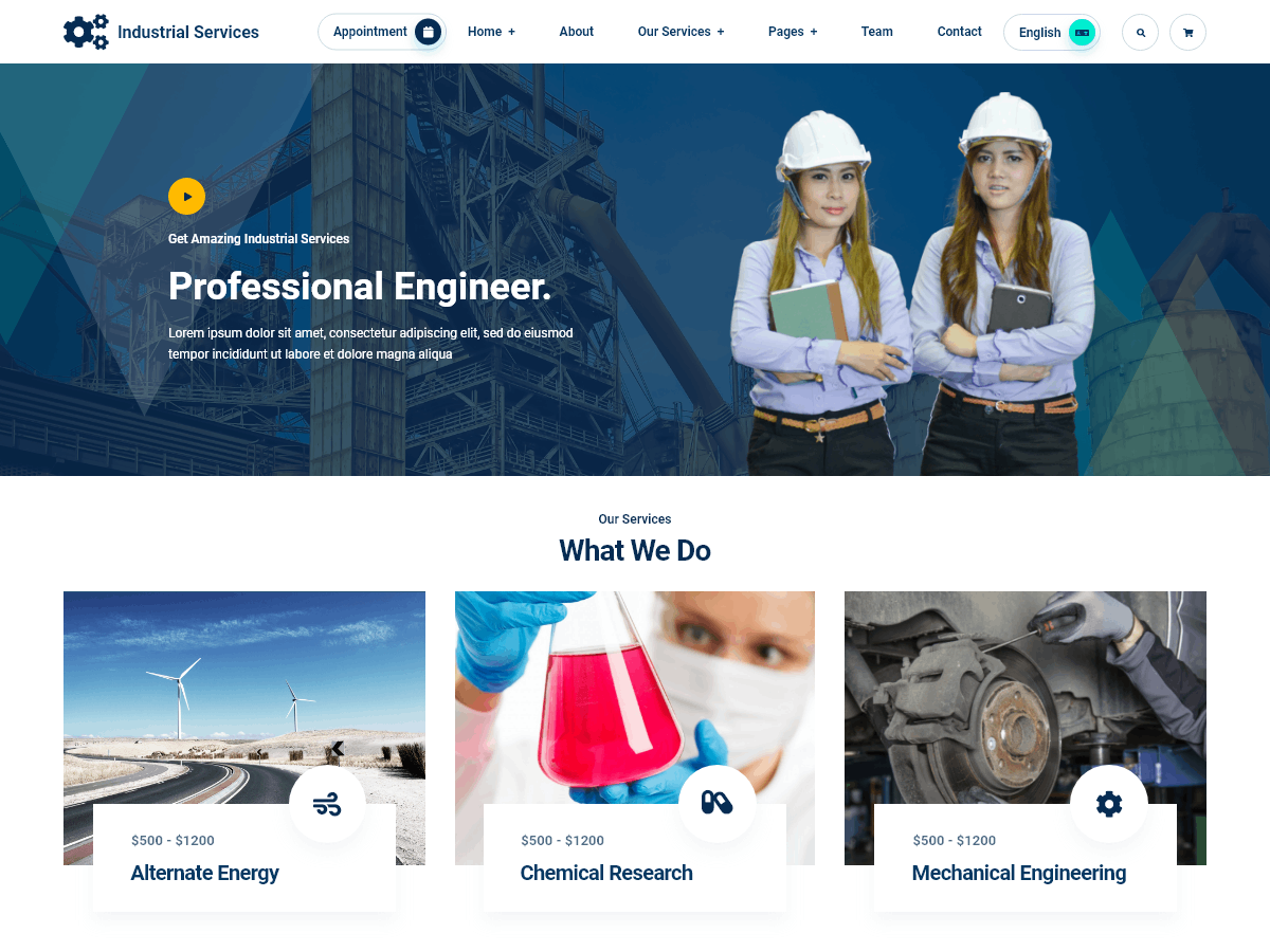 Elite Construction Industry theme screenshot