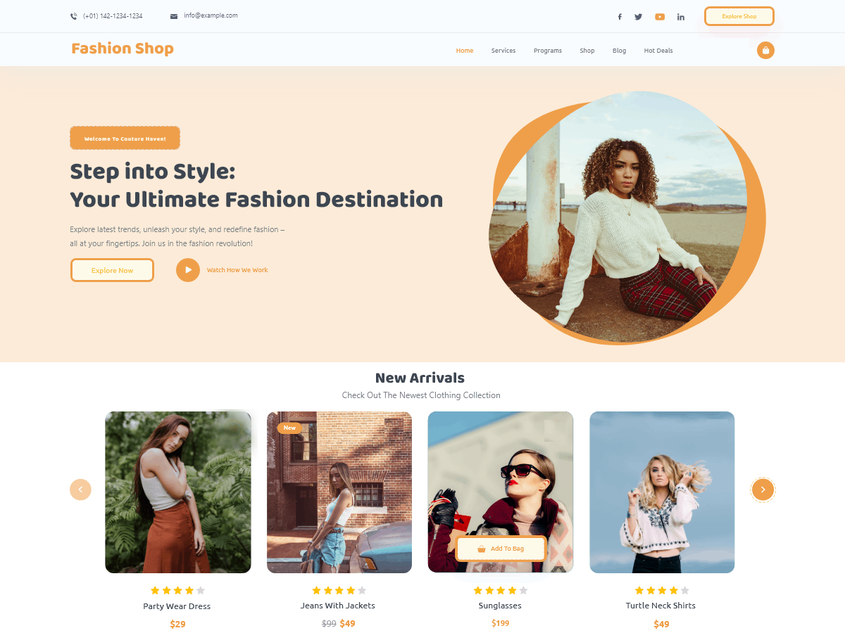 Elite Fashion Shop theme screenshot