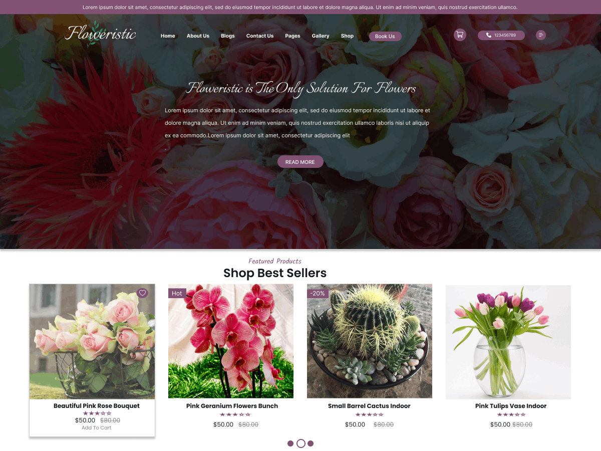 Elite florist theme screenshot