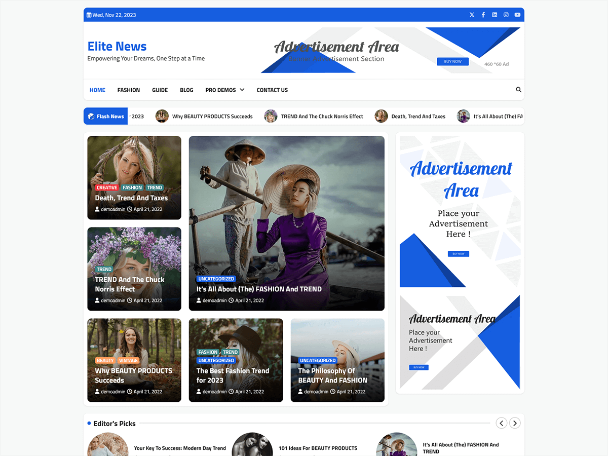 Elite News theme screenshot