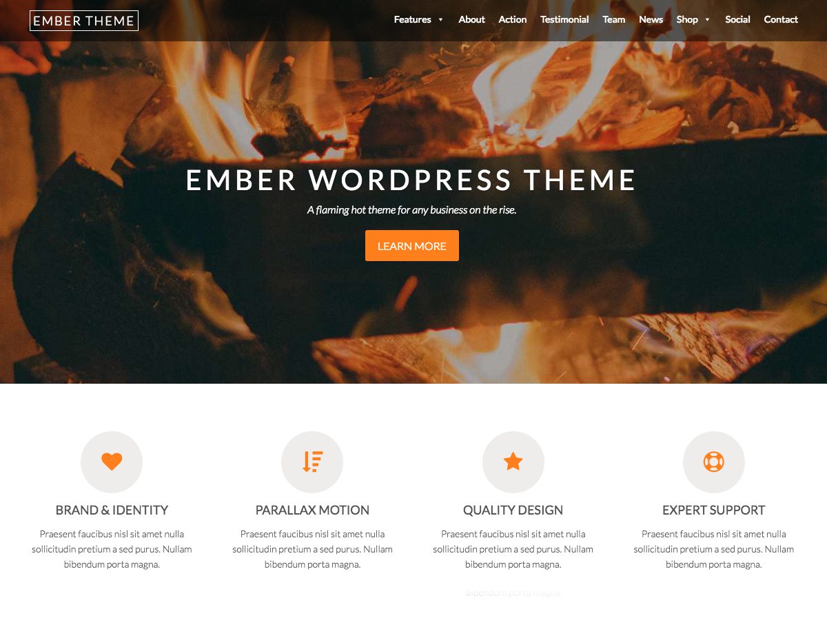 Ember theme screenshot