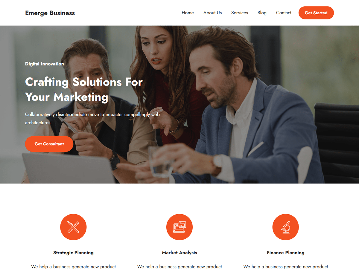 Emerge Business theme screenshot