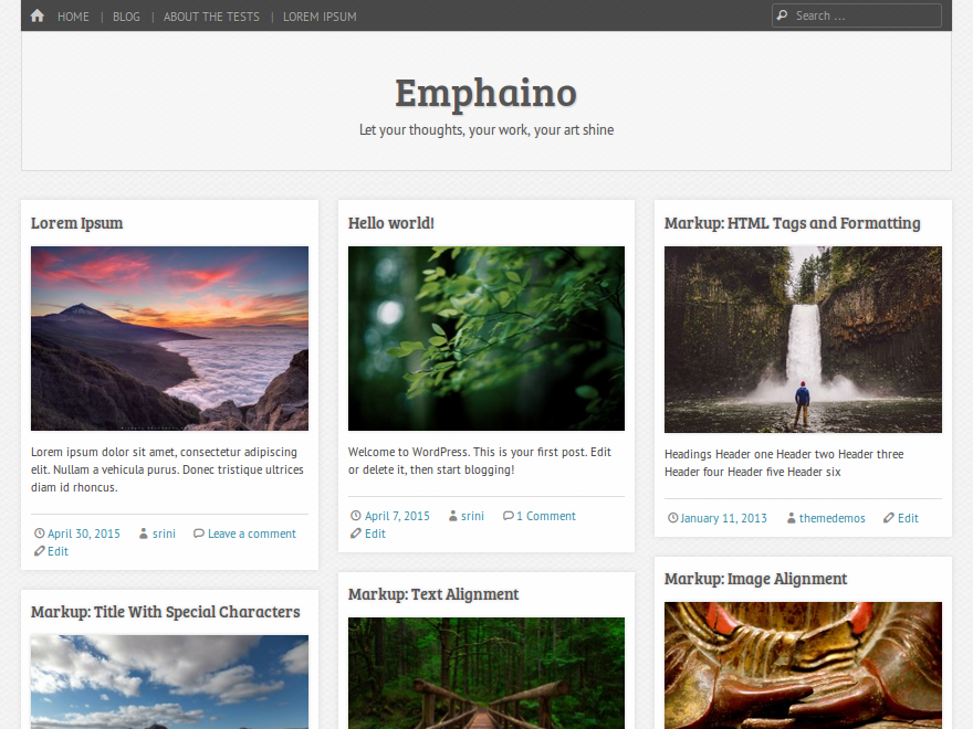 Emphaino theme screenshot