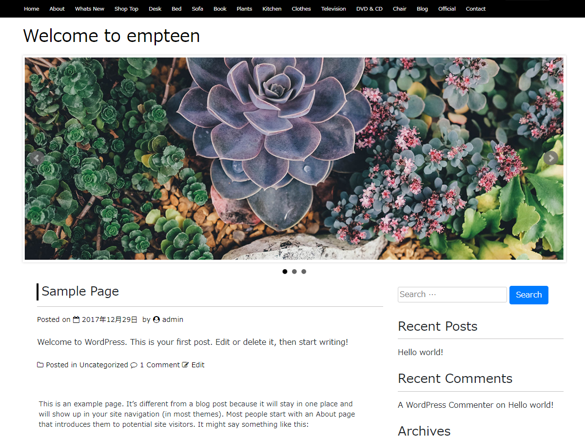empteen theme screenshot