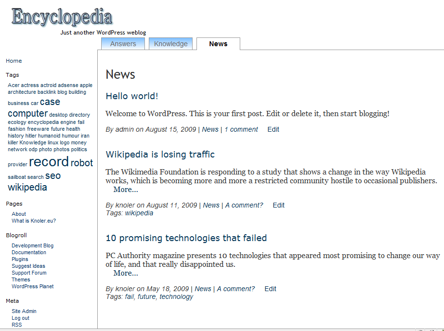 Encyclopedia theme screenshot