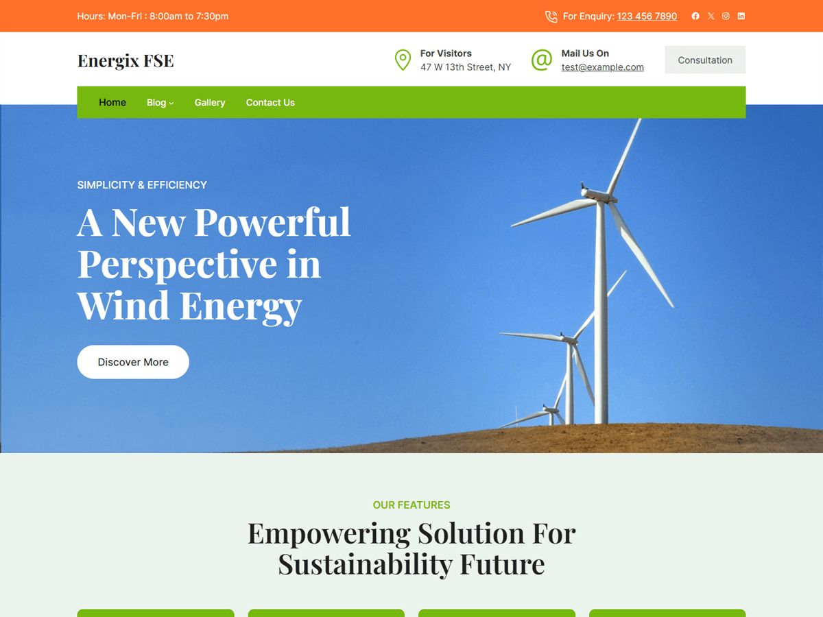 Energix FSE theme screenshot