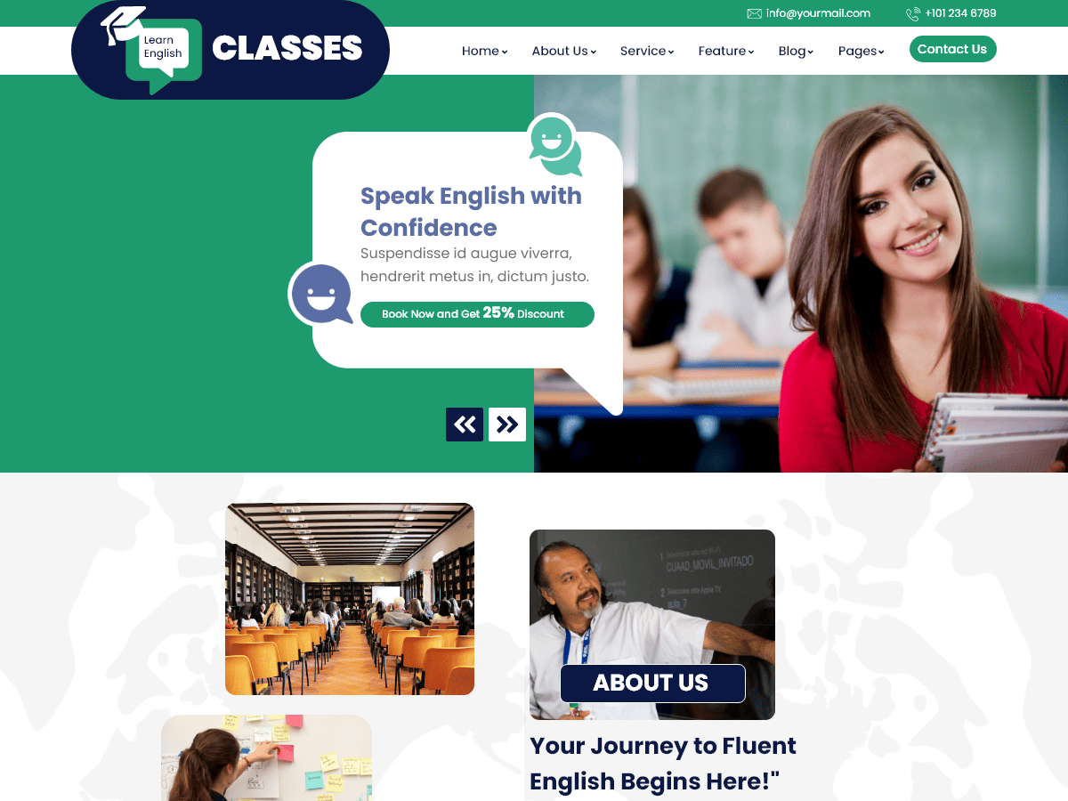 English Speaking Classes theme screenshot