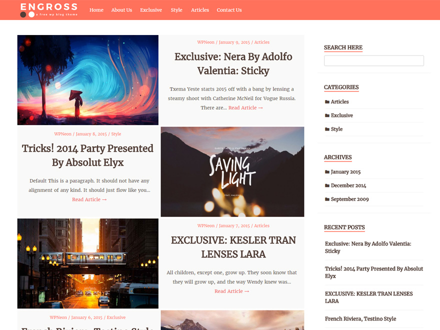 Engross theme screenshot