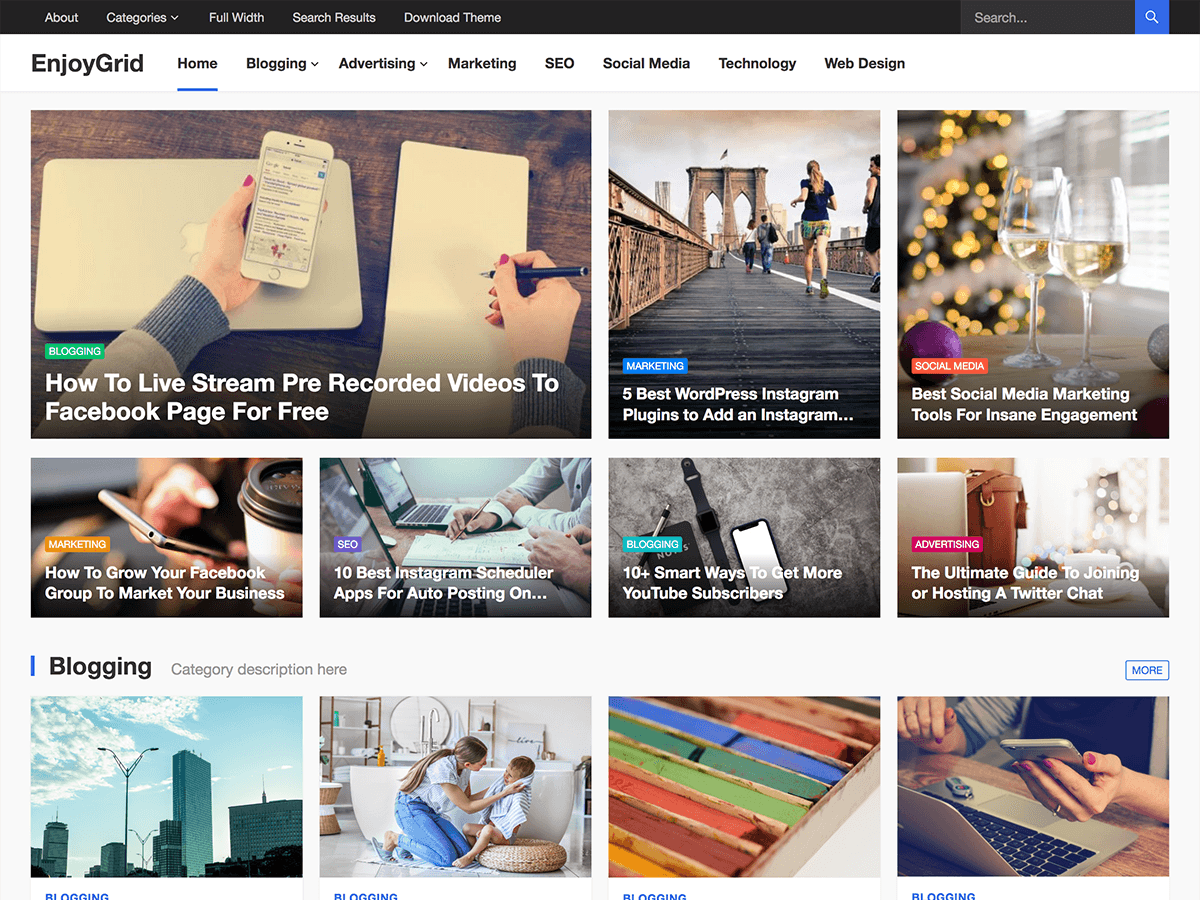 EnjoyGrid theme screenshot