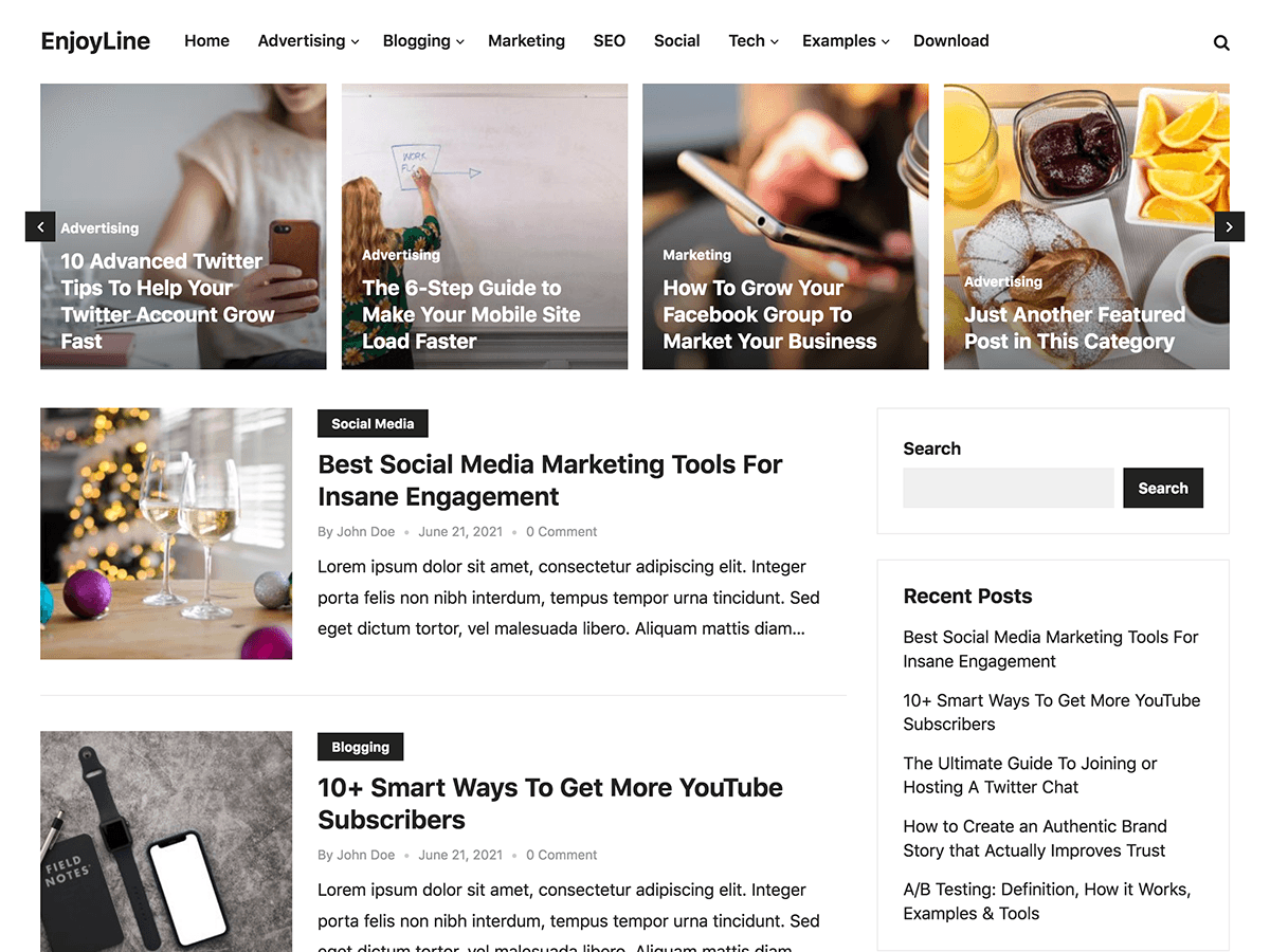 EnjoyLine theme screenshot