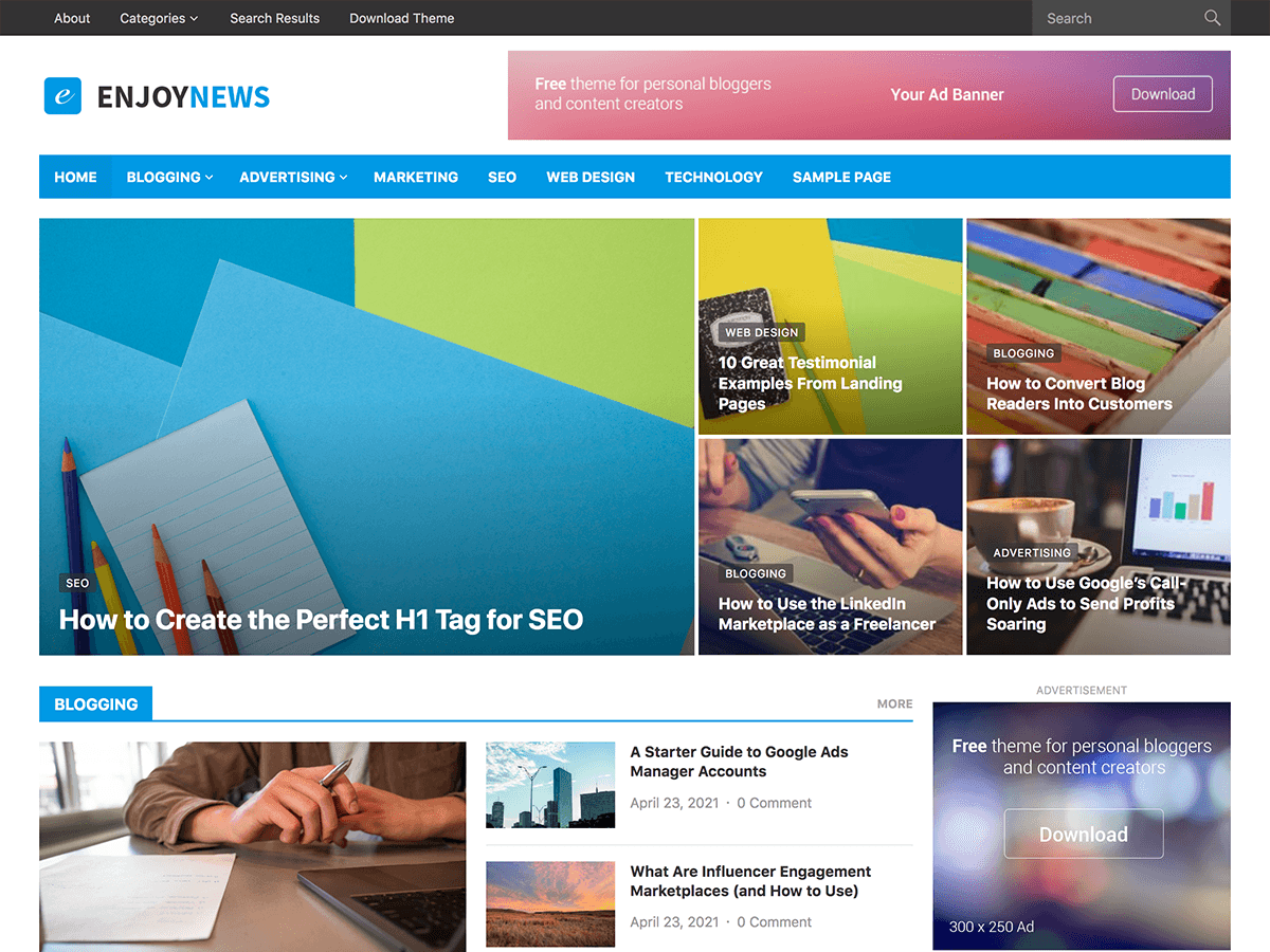 EnjoyNews theme screenshot