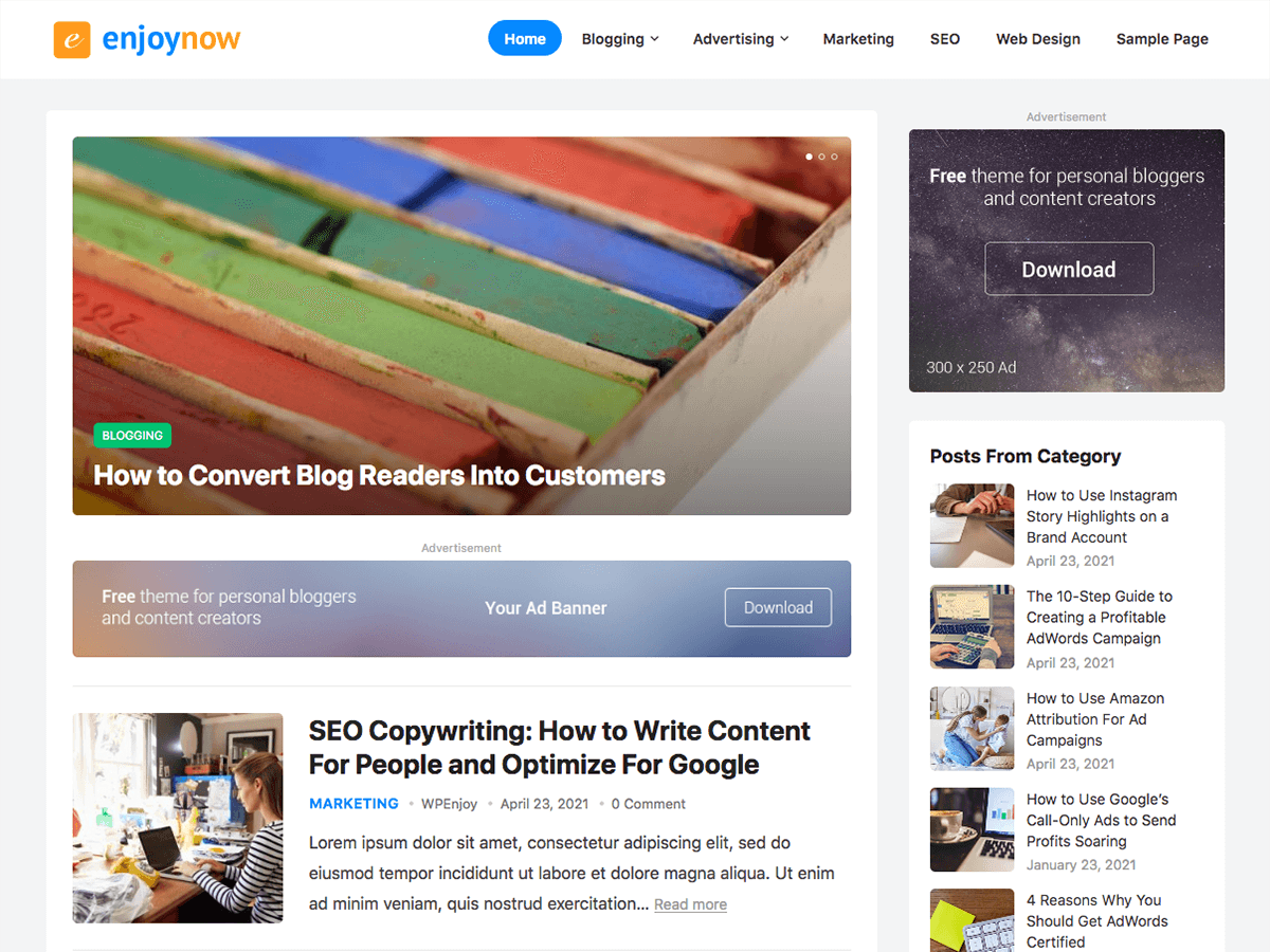 EnjoyNow theme screenshot