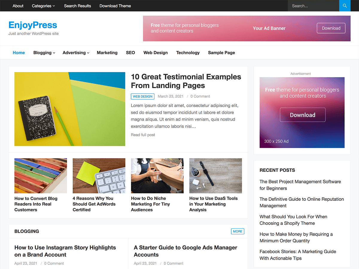 EnjoyPress theme screenshot