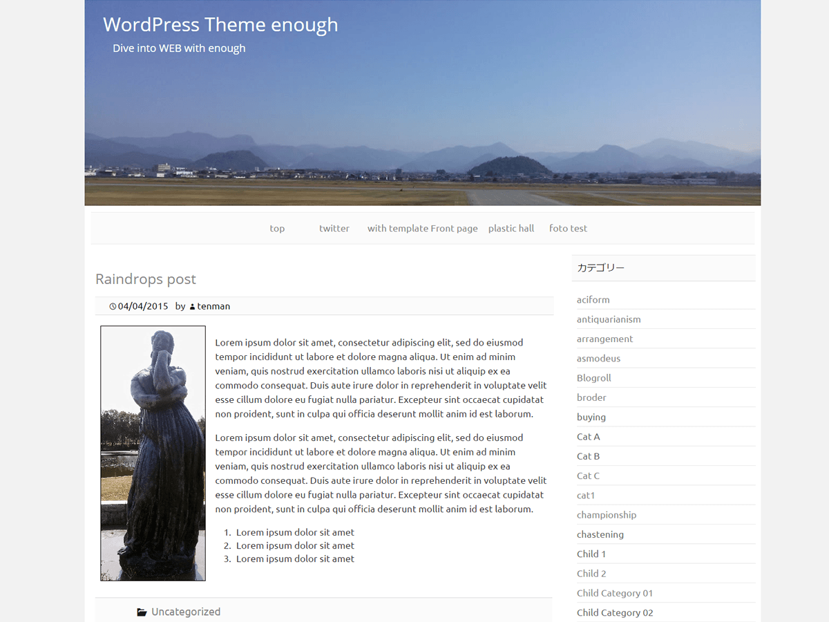 Enough theme screenshot