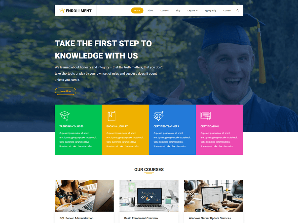 Enrollment theme screenshot