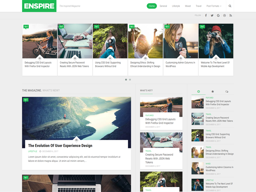 Enspire theme screenshot