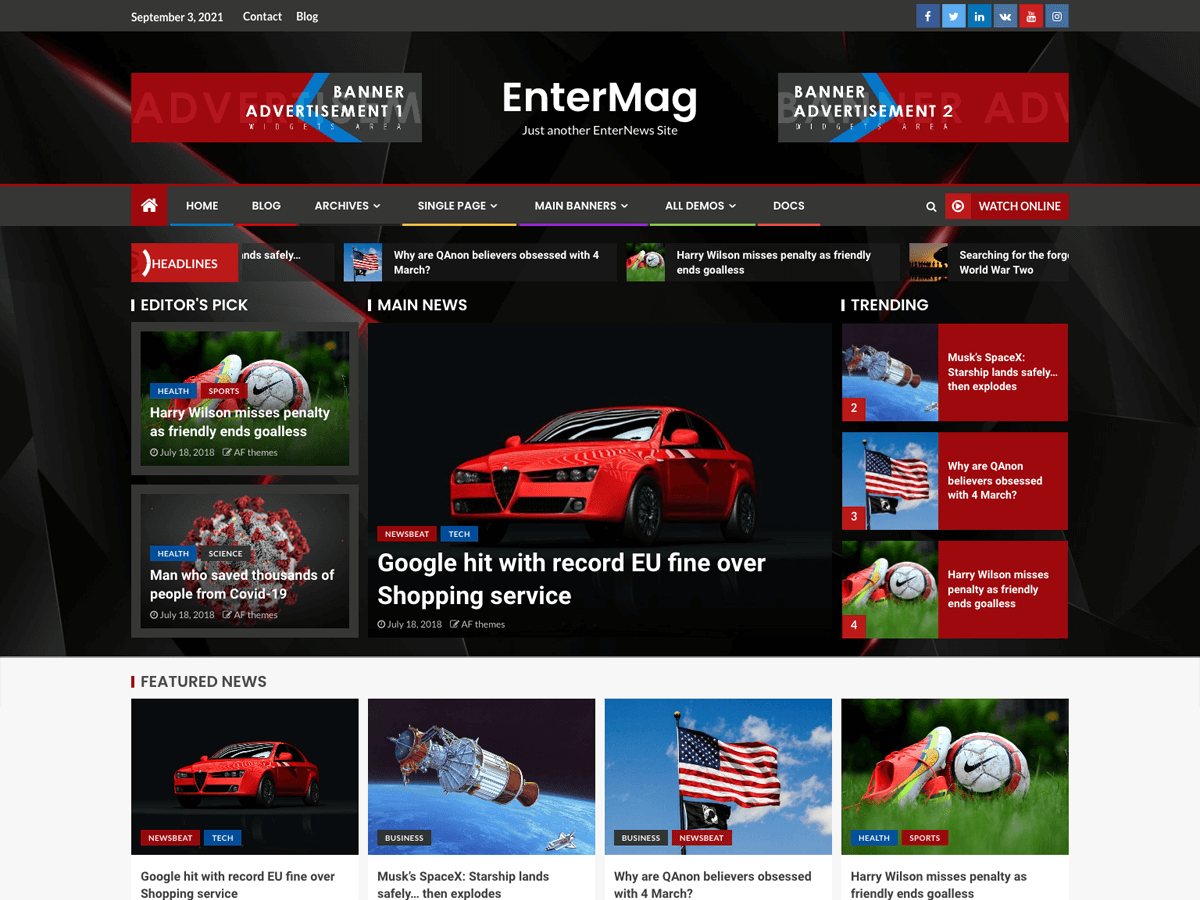 EnterMag theme screenshot