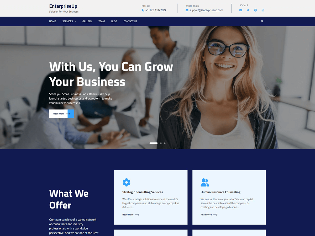 EnterpriseUp theme screenshot