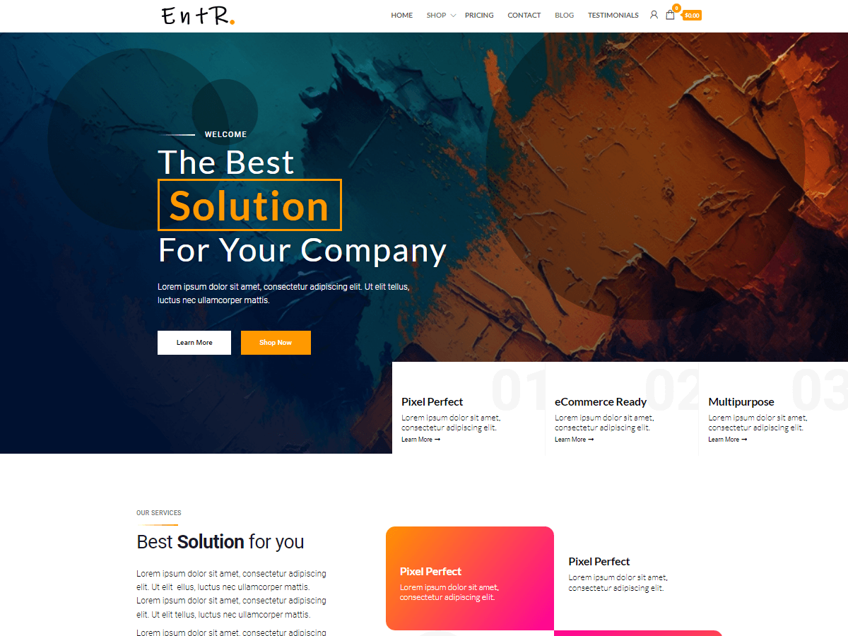 Entr theme screenshot