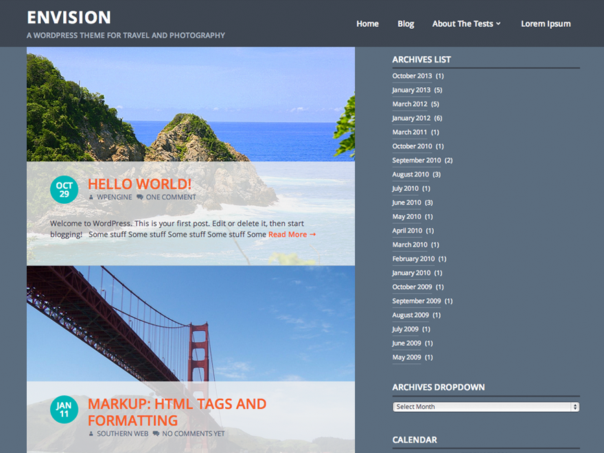 Envision theme screenshot