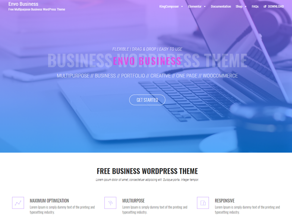 Envo Business theme screenshot