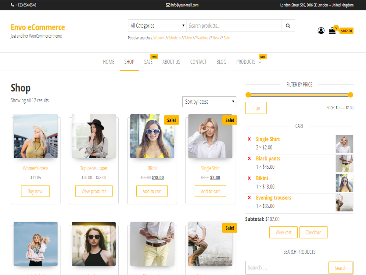 Envo eCommerce theme screenshot