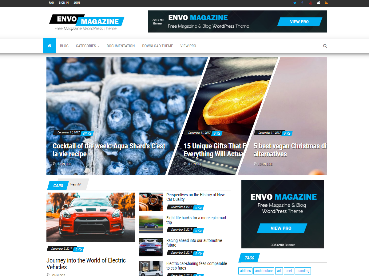 Envo Magazine theme screenshot