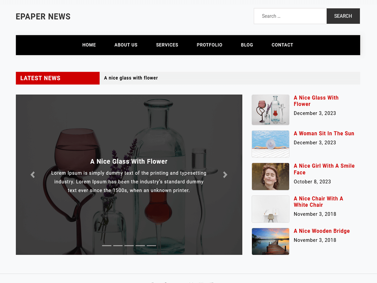 Epaper News theme screenshot