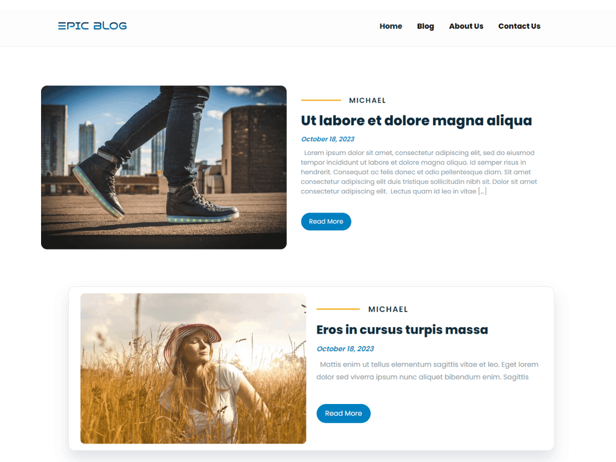 Epic Blog theme screenshot