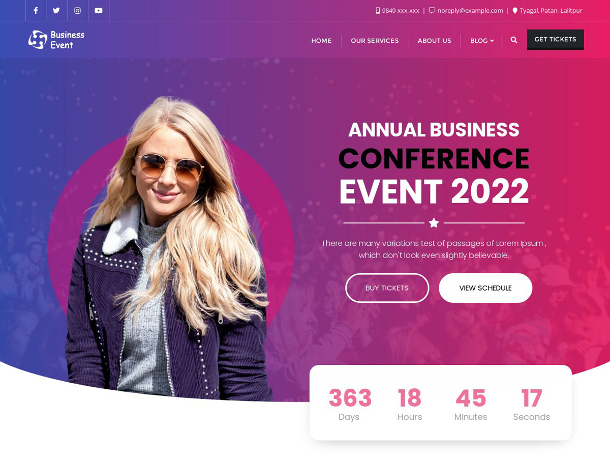 Epic Business Event theme screenshot