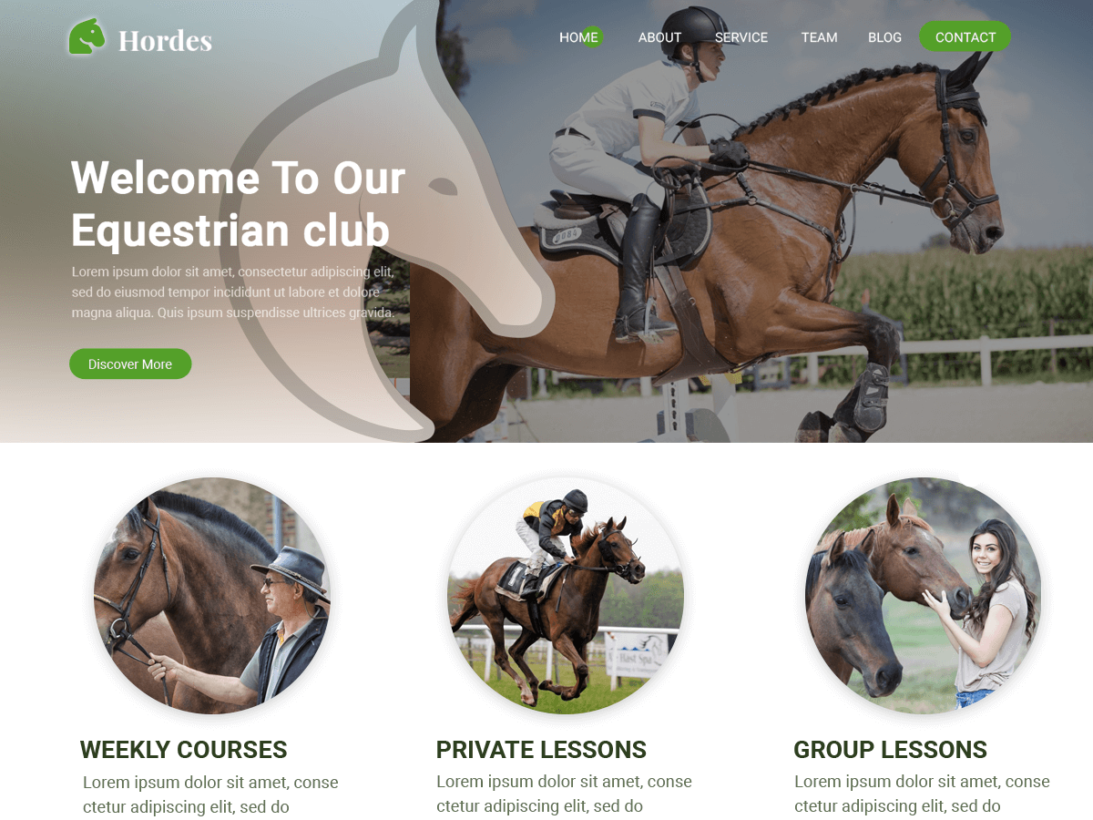 Equestrian Club theme screenshot