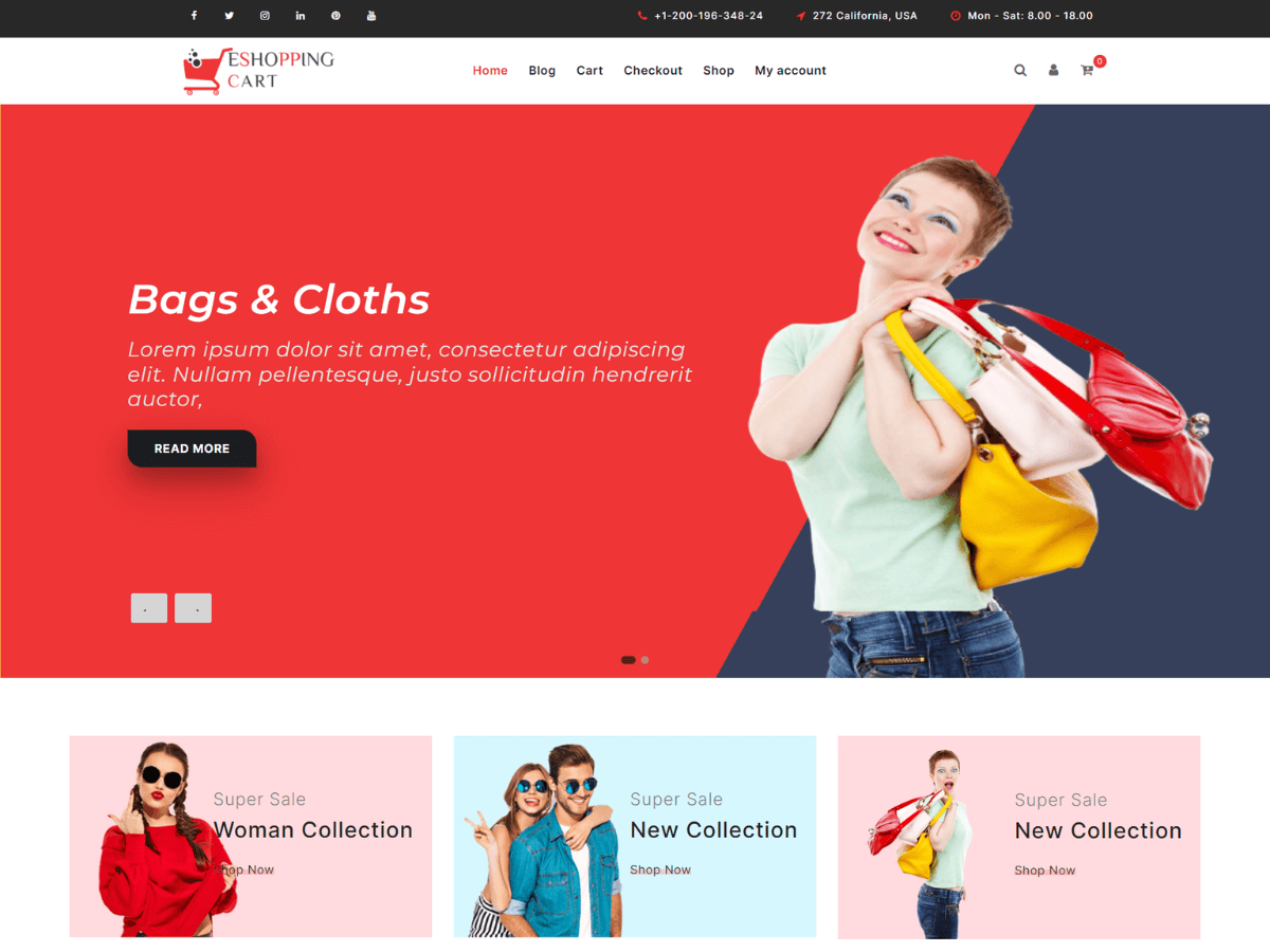 eShopping Cart theme screenshot
