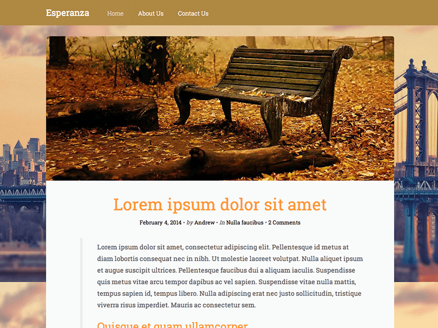 Esperanza Lite theme screenshot