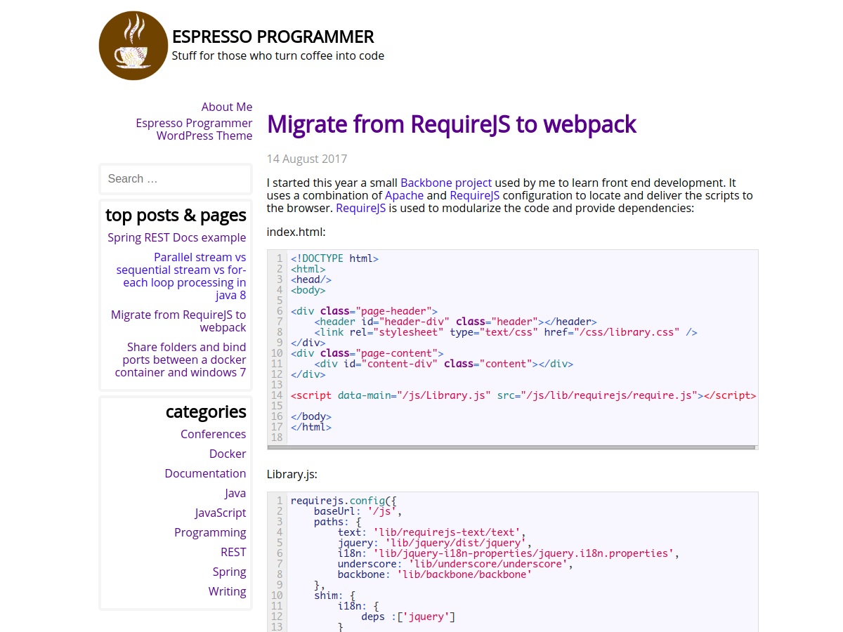Espresso Programmer theme screenshot