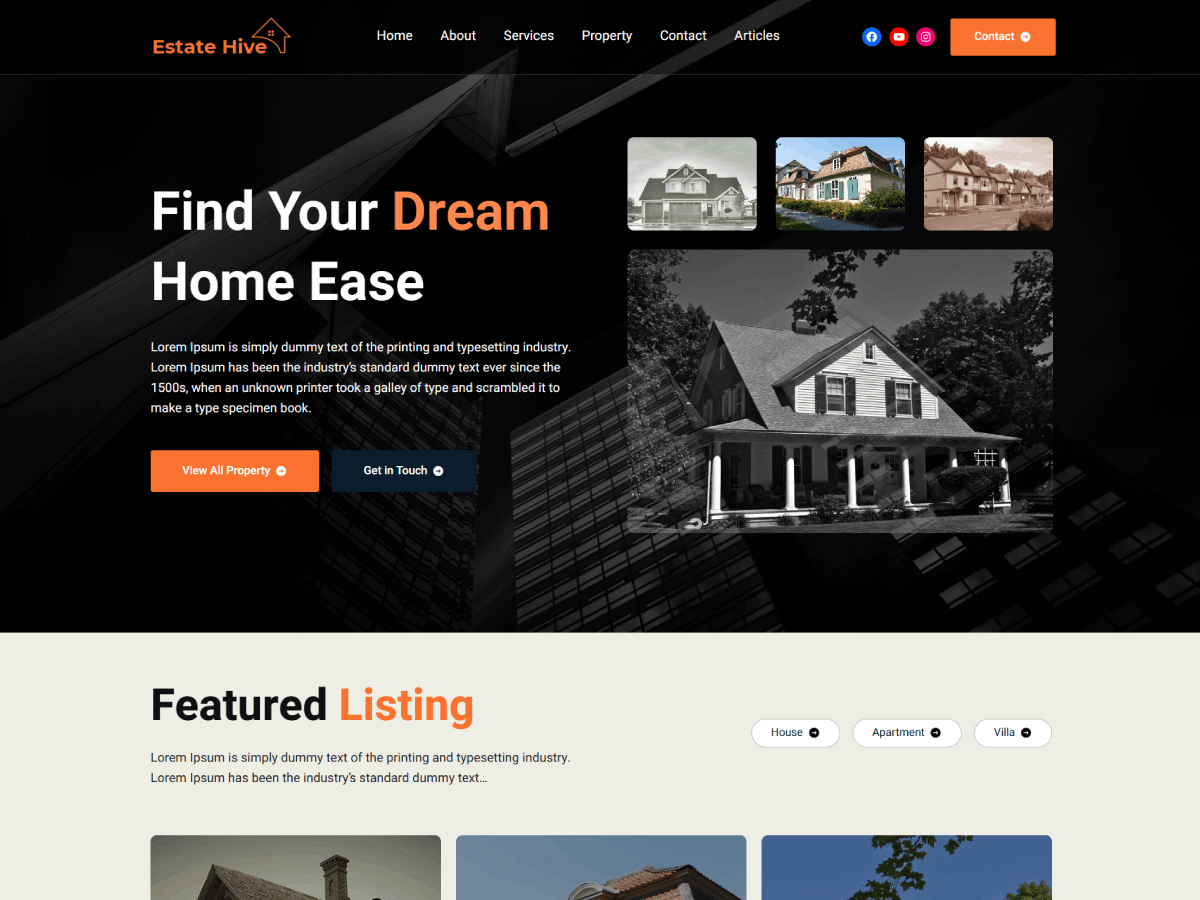 Estate Hive theme screenshot