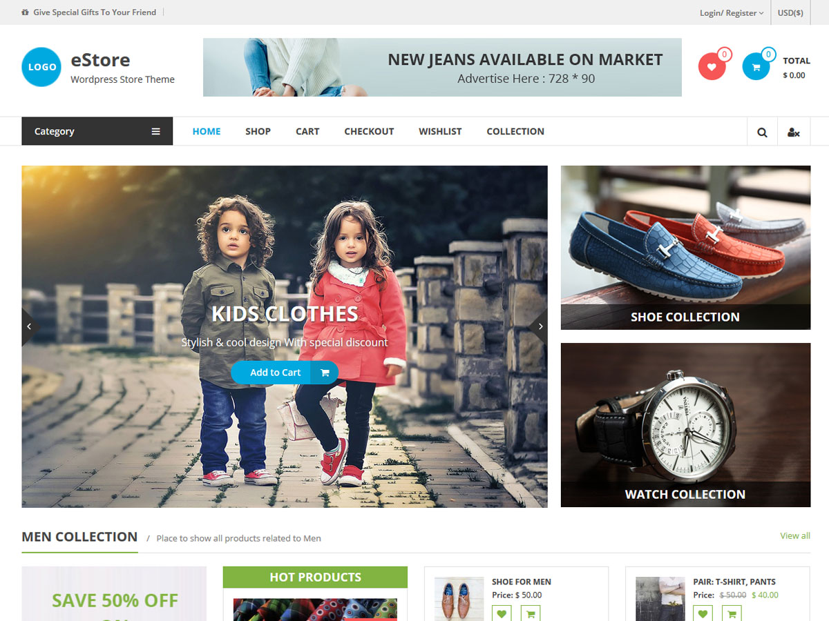 eStore theme screenshot