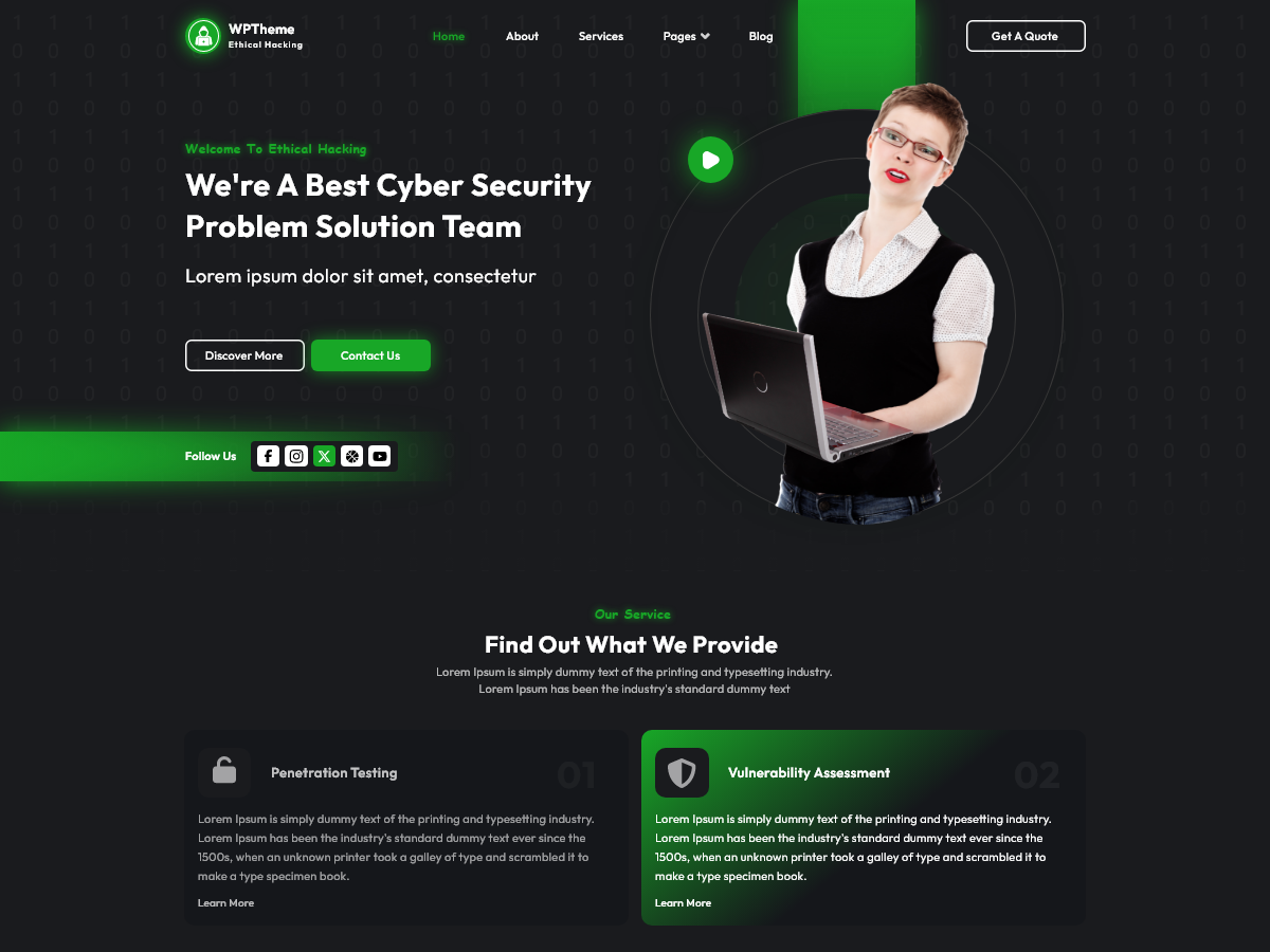 Ethical Hacking theme screenshot