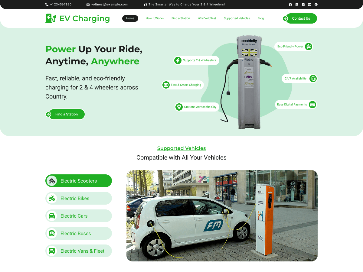 EV Charging Station theme screenshot