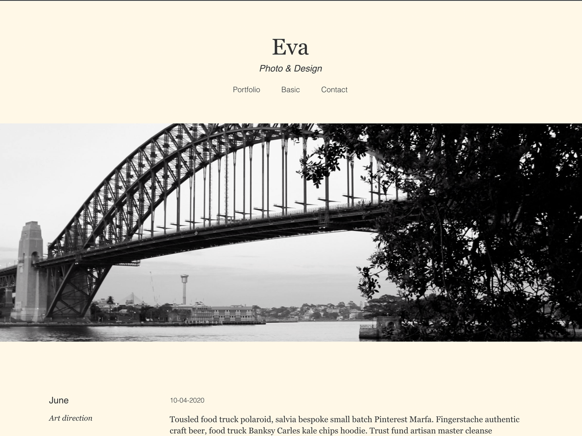 Eva blog theme screenshot