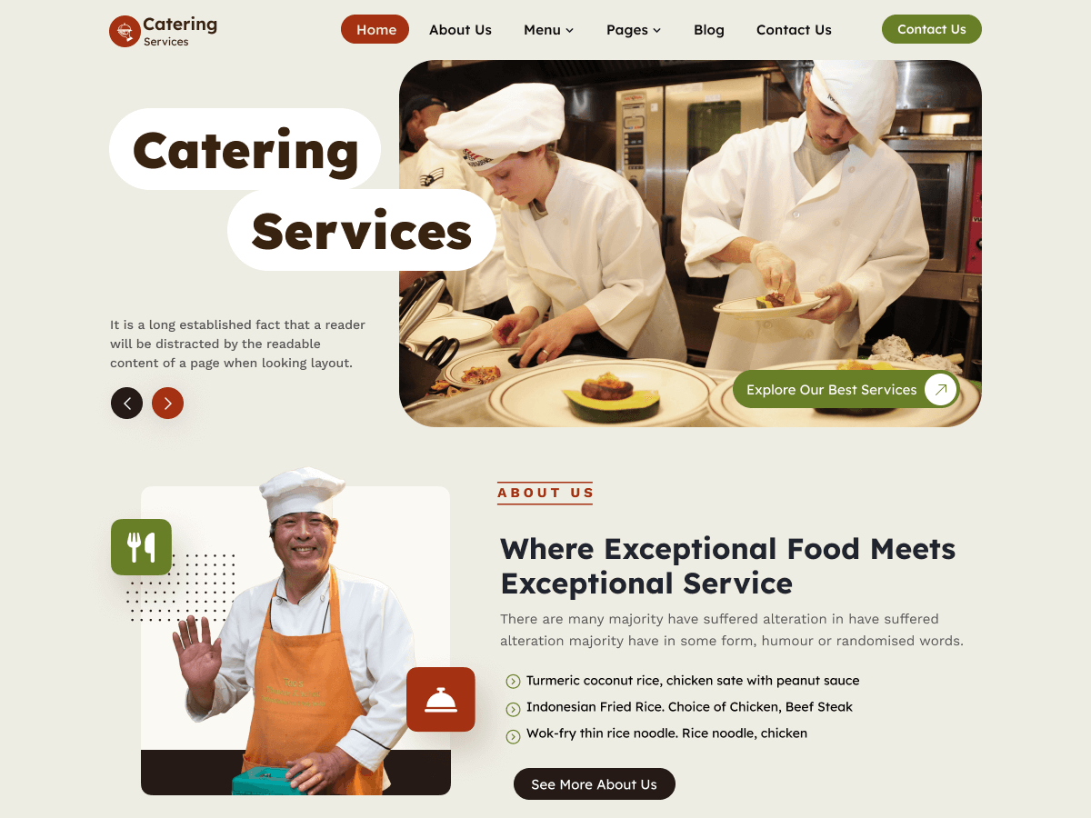 Event Caterer theme screenshot