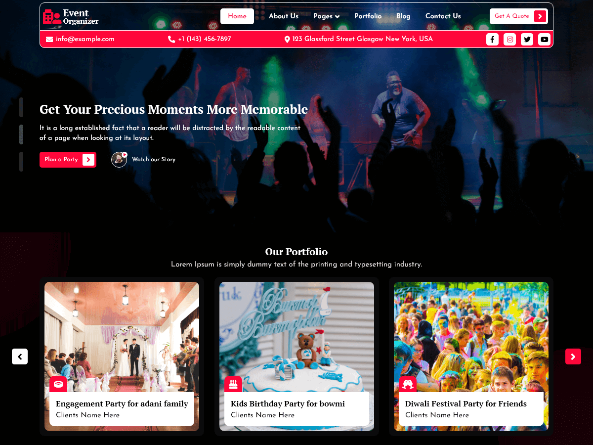 Event Organizer Elemento theme screenshot